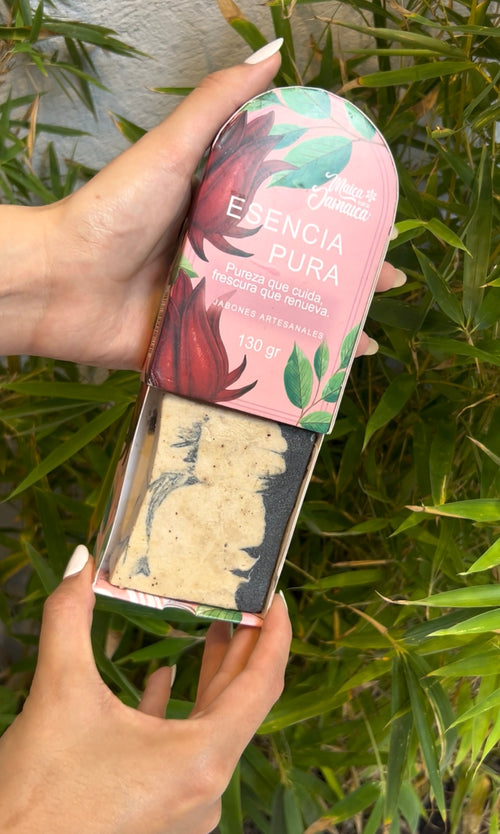 Jabón Facial Arroz, Carbón Activado y Flor de Jamaica